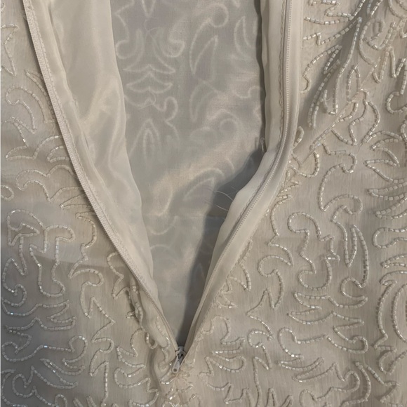 Silk 100% Silk Beaded/Sequins Dress Ivory Medium by Creative Creations - Picture 7 of 7